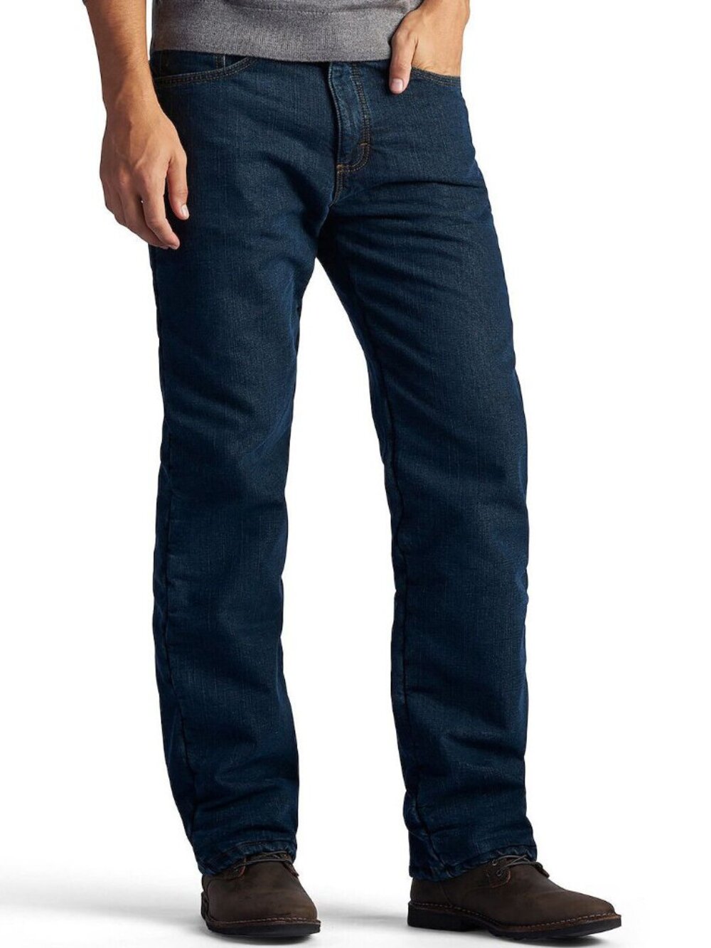 WEATHERPROOF MEN'S FLEECE LINED STRETCH JEANS(AVIATOR BLUE 38WX34L)